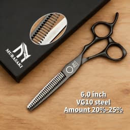 MURASAKI 6.2 inch Hairdressing Scissors, Japanese VG10 Steel Professional Barber Shears, Salon High Quality Hair Cutting Machine