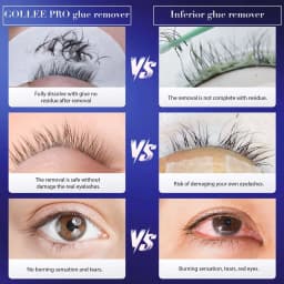 Gollee Eyelash Extension Remover New Formula 1Min Fast Dissolve No Damage to Natural Lash Professional Adhesive Remover Supplies