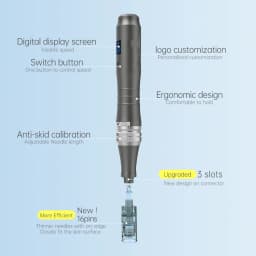Microneedle Derma Roller Derma Pen M8 with 22pcs Needle Cartridges 0.25mm Microneedle Skin Care Tool for Men Women Home Use