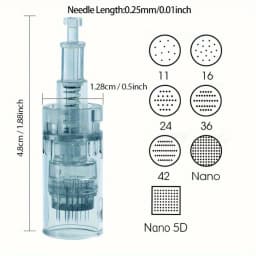 100Pcs 11/16/24/36/42pin Nano Disposable Replacement Cartridges Needles For Dr. Pen M8/M7S Derma Pen - Needle Length 0.25mm