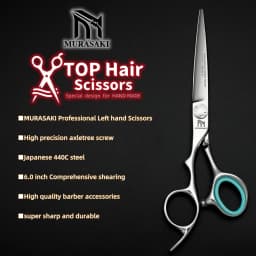 Professional Left Hand Scissors,6-6.5-6.8 inch Hair Cutting Scissors,Japanese 440C Steel,High Quality Barbershop Accessories