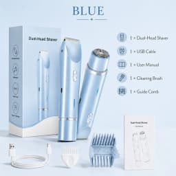 Bikini Trimmer for Women, Double Head Electric Hair Remover Shaver, Rechargeable Painless Body Groomer for Body Private Areas