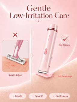 Bikini Trimmer for Women, Double Head Electric Hair Remover Shaver, Rechargeable Painless Body Groomer for Body Private Areas