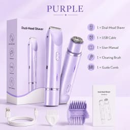 Bikini Trimmer for Women, Double Head Electric Hair Remover Shaver, Rechargeable Painless Body Groomer for Body Private Areas