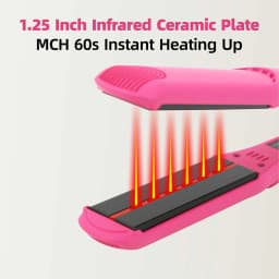 Infrared Hair Flat Iron 450°F Professional Hair Straightener Curler Ceramic Fast Heating Plate 230℃ Salon Hair Iron Dual Voltage