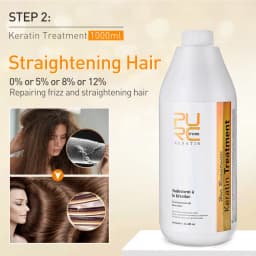 PURC Keratin Hair Treatment Set 300/1000 ml Curly Frizzy Hair Straightening Smooth Brazilian Keratin Products Salon Wholesalers