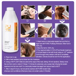 PURC Keratin Hair Treatment Set 300/1000 ml Curly Frizzy Hair Straightening Smooth Brazilian Keratin Products Salon Wholesalers