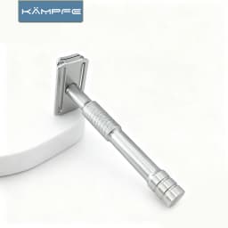 Kampfe Men's Vintage Double-Edged Razor Non-Slip Aluminium Wet & Dry Grooming Shaver for Smooth Shave 5 spare razor blades