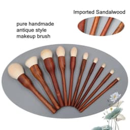 10PCS Sandalwood Makeup Brushes Set Powder Blush Foundation Blender Sculpting Eye Shadow Professional Beauty Make Up Brush
