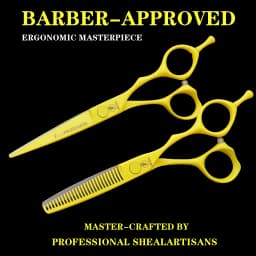 HISADA Hairdressing Scissors 6 Inch Yellow High-End Scissors VG10 Material Is Sharp and Wear-Resistant Scissors Tool