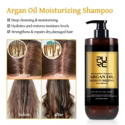 PURC Morocco Argan Oil Shampoo Conditioner Set for Damaged Frizz Hair Vitamin E Smoothing Organic Sulfate Free Hair Care Set
