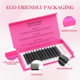 XIUSUZAKI 5 Trays/lot 5D W Lashes Extensions Matte Black W Shaped Premade Volume Fans False Eyelashes Extensions Makeup Tools