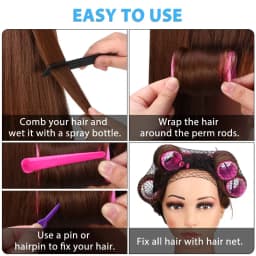 141 Pieces Hair Rollers Set Self-Grip Hair Rollers Set Multicolor 6 Size Plastic Rollers for Long Short Hair and Bangs