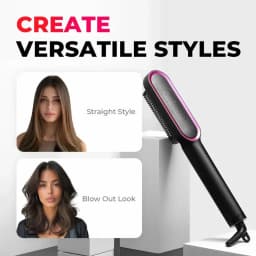 TYMO RING Curly Hair Straightener with 20s Fast Heating, 5 Thermostatic Level Hot Hair Straightener Combs, 30-Minute Auto-Off