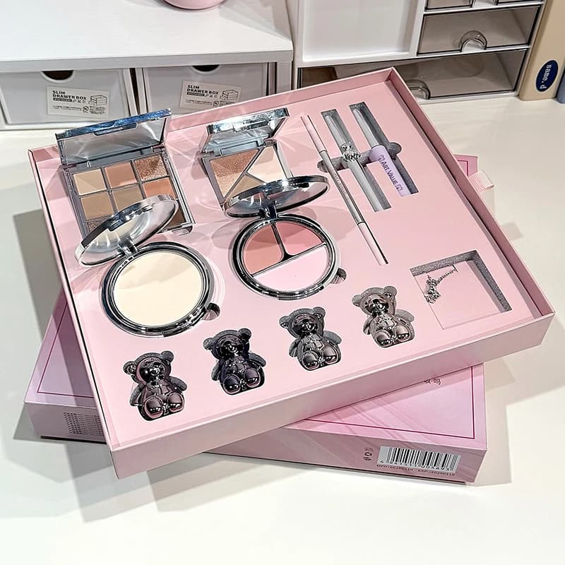 ART VALUE Face Makeup Sets Include 4Lip Mud,1Eyebrow Pen,1Mascara,1Eyebrow Tinted,1Pressed Powder,1Blusher,1Contour,1Eyeshadow