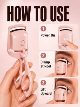Electric Heated Eyelash Curler USB-C Rechargeable 2 Heat Settings Long-Lasting Natural Curl for Straight Stubborn Lashes