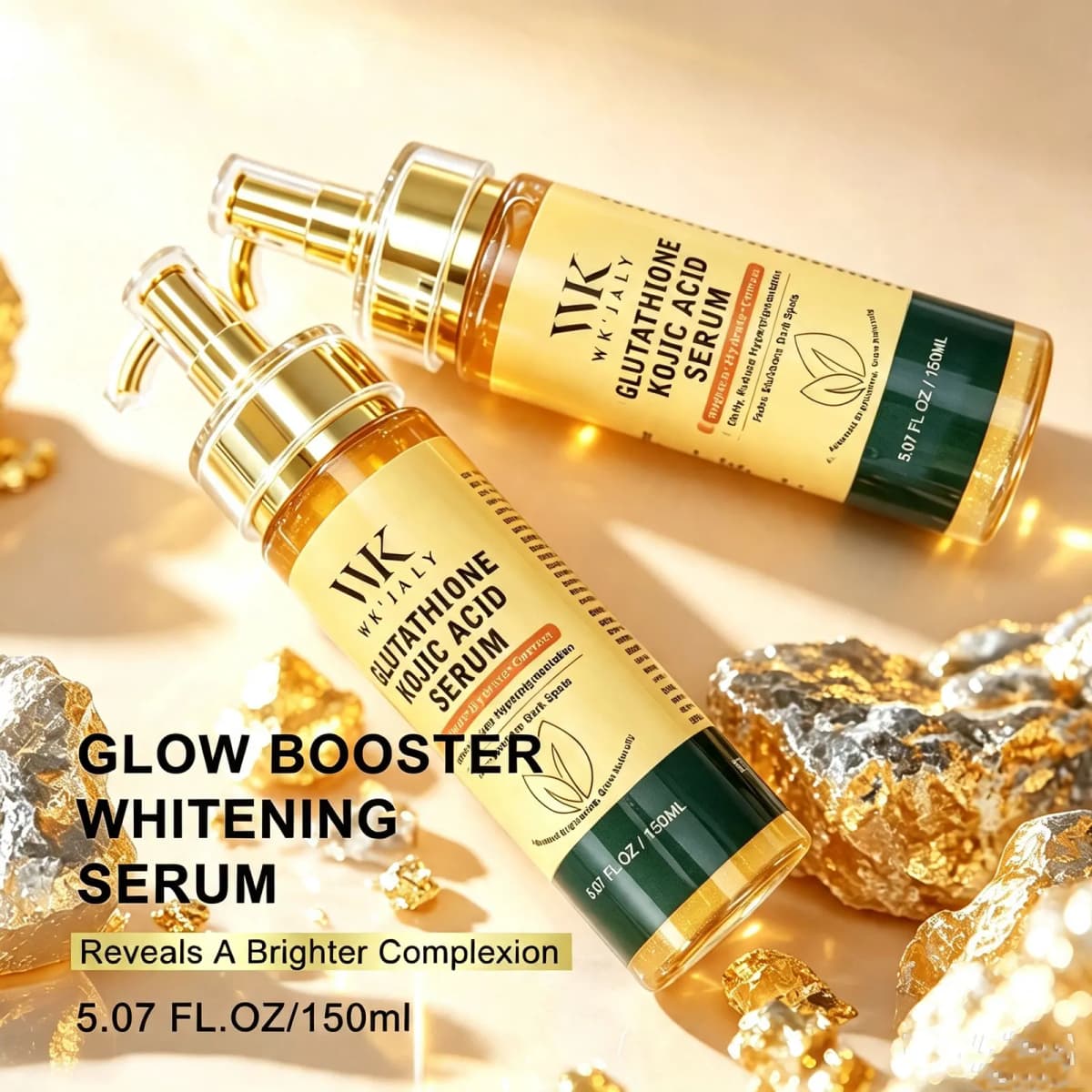 WK JALY Whitening Double Glutathione Women Serum, With Hyaluronic Acid, Sunflower Oil, Anti Dark Spots Essence, For Face, Body