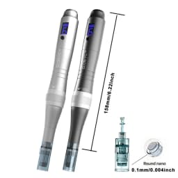 ELON-YC Dr Dermapen M8X With 5pcs Nano 0.25mm Replacement Cartridges, With Battery Level Display, Included Dr M8