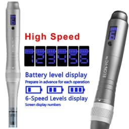 ELON-YC Dr Dermapen M8X With 5pcs Nano 0.25mm Replacement Cartridges, With Battery Level Display, Included Dr M8