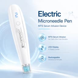 Electric Microneedle Pen MTS Automatic Serum Infusion Device LED Display Skin Care Beauty Tool with 2 Replaceable Cartridges