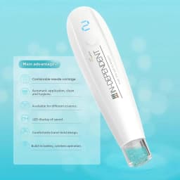 Electric Microneedle Pen MTS Automatic Serum Infusion Device LED Display Skin Care Beauty Tool with 2 Replaceable Cartridges