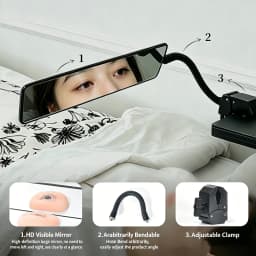 3Pack Eyelash Extension Mirror with Clip, Hands-free Lash Inspection Mirror Connector & Tray Holder Stand for Lash Artist Tools