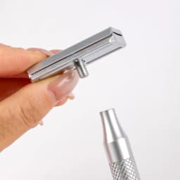 Chaoke Stainless Steel Manual Razor Pure Stainless Steel Vintage Manual Shaving Razor Safety Double-Edged Blade Holder