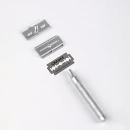 Chaoke Stainless Steel Manual Razor Pure Stainless Steel Vintage Manual Shaving Razor Safety Double-Edged Blade Holder