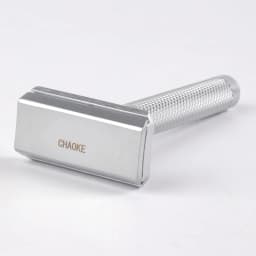 Chaoke Stainless Steel Manual Razor Pure Stainless Steel Vintage Manual Shaving Razor Safety Double-Edged Blade Holder