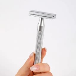 Chaoke Stainless Steel Manual Razor Pure Stainless Steel Vintage Manual Shaving Razor Safety Double-Edged Blade Holder