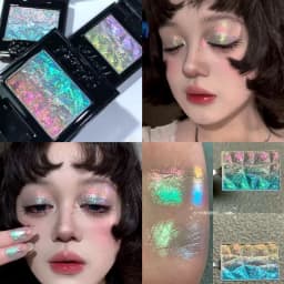 Coldnwild Chameleon Gradient Eyeshadow Highlighter Palette Waterproof Long-Lasting,Easy To Blend,Duochrome Shimmer Eye Makeup
