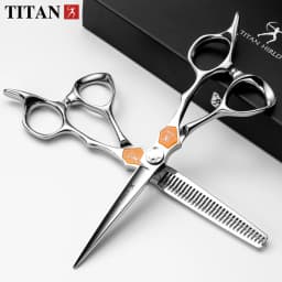 Titan Barber Hair Scissors Professional Grade Hairdressing Shears for Stylists Cutting Thininng CNC Japan Steel Hair Scissors