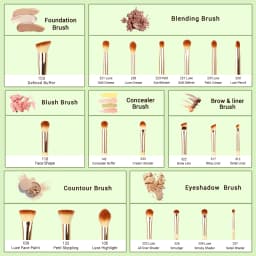 Jessup brushes 20pcs Bamboo Professional Makeup Brushes Set Foundation Powder Detail Eyeliner Eyeshadow Eyebrow Blending