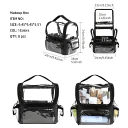 Makeup Brush Holder Backpack Makeup Artist Travel Case Clear Waterproof Cosmetic Organizer Bag With Adjustable Strap And Divider