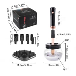 Makeup Brush Cleaning and Drying Machine, Electric Cosmetic Automatic Brush Rotator, with 8 Sizes of Rubber Collar, Can Be Clean
