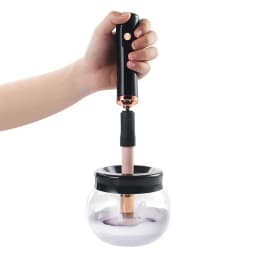 Makeup Brush Cleaning and Drying Machine, Electric Cosmetic Automatic Brush Rotator, with 8 Sizes of Rubber Collar, Can Be Clean