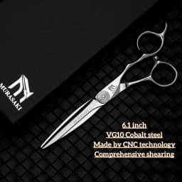 MURASAKI Top-Level Hairdressing Scissors, Japan VG10 Steel 6.5 Inch Barber Shears, Patented Hollowed-Out Design Hair Cutting Too