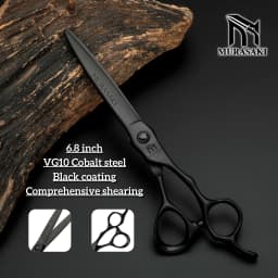 MURASAKI Top-Level Hairdressing Scissors, Japan VG10 Steel 6.5 Inch Barber Shears, Patented Hollowed-Out Design Hair Cutting Too