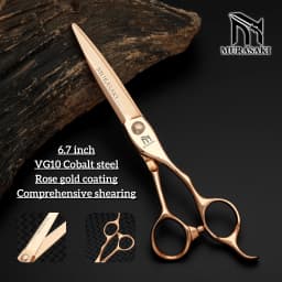 MURASAKI Top-Level Hairdressing Scissors, Japan VG10 Steel 6.5 Inch Barber Shears, Patented Hollowed-Out Design Hair Cutting Too