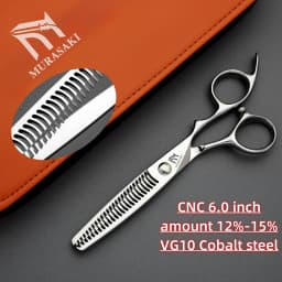 MURASAKI Top-Level Hairdressing Scissors, Japan VG10 Steel 6.5 Inch Barber Shears, Patented Hollowed-Out Design Hair Cutting Too