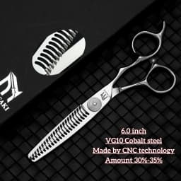 MURASAKI Top-Level Hairdressing Scissors, Japan VG10 Steel 6.5 Inch Barber Shears, Patented Hollowed-Out Design Hair Cutting Too