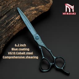 MURASAKI Top-Level Hairdressing Scissors, Japan VG10 Steel 6.5 Inch Barber Shears, Patented Hollowed-Out Design Hair Cutting Too