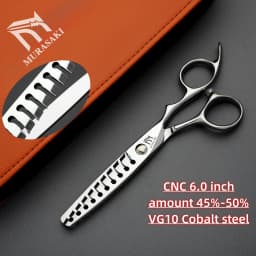 MURASAKI Top-Level Hairdressing Scissors, Japan VG10 Steel 6.5 Inch Barber Shears, Patented Hollowed-Out Design Hair Cutting Too