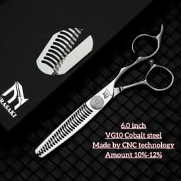 MURASAKI Top-Level Hairdressing Scissors, Japan VG10 Steel 6.5 Inch Barber Shears, Patented Hollowed-Out Design Hair Cutting Too