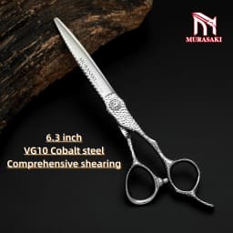 MURASAKI Top-Level Hairdressing Scissors, Japan VG10 Steel 6.5 Inch Barber Shears, Patented Hollowed-Out Design Hair Cutting Too