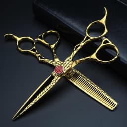 XUANFENG Forged Hair Scissors 6 Inch Japanese 440C Steel Cutting and Thinning Scissors Barber Scissors