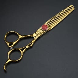 XUANFENG Forged Hair Scissors 6 Inch Japanese 440C Steel Cutting and Thinning Scissors Barber Scissors