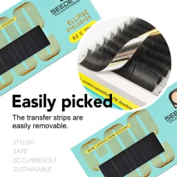 SEEDEW 5Pcs Flat Ellipse Eyelash Extensions Makeup 12Rows Matte Super Soft Natural 5cases/lot Split Tips Shaped