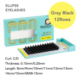 SEEDEW 5Pcs Flat Ellipse Eyelash Extensions Makeup 12Rows Matte Super Soft Natural 5cases/lot Split Tips Shaped