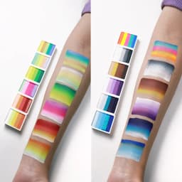 2 in 1 Professional Face Paint 12 Rainbow Kit Water Activated Eyeliner Body Art Pressing Face Painting Palette